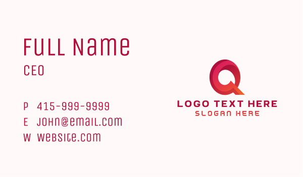  Gradient Modern Letter Q Business Card Design Image Preview