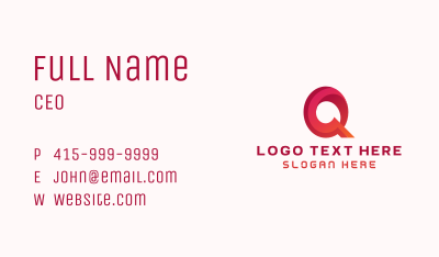  Gradient Modern Letter Q Business Card Image Preview