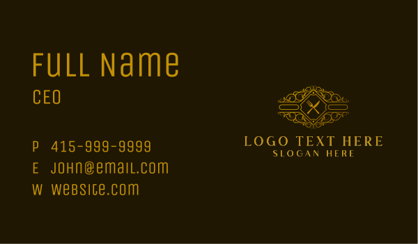 Luxury Restaurant Dining Business Card Design Image Preview