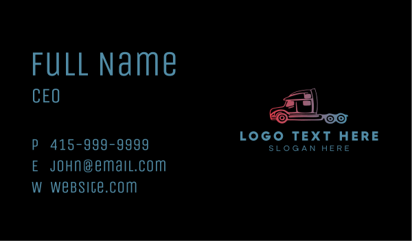 Trailer Truck Automobile Business Card Design Image Preview