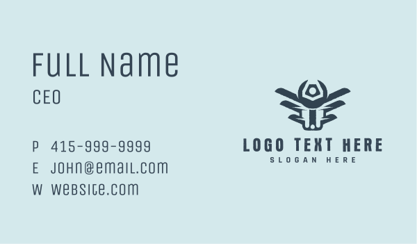 Repairman Wrench Wings  Business Card Design Image Preview