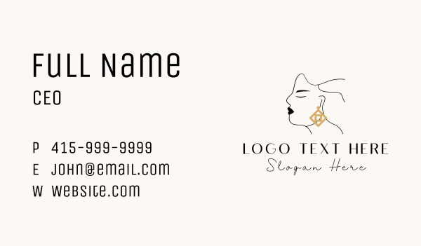 Woman Luxe Jewelry Business Card Design Image Preview