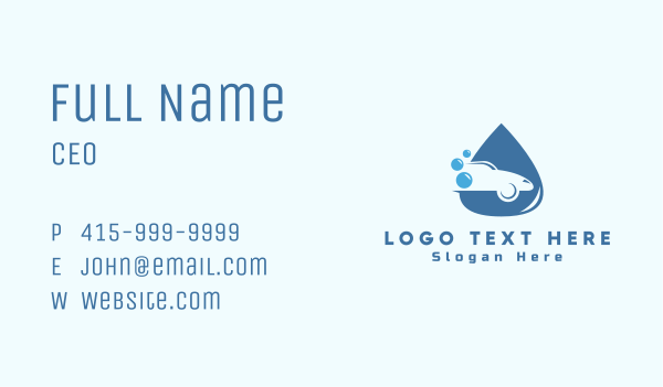 Car Cleaning Droplet Business Card Design Image Preview