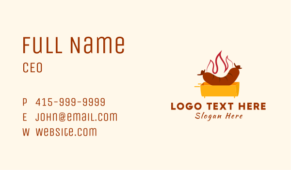Flame Hot Dog Grill Business Card Design Image Preview