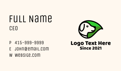 Organic Leaf Dog Business Card Image Preview