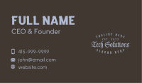 Retro Tattoo Wordmark Business Card Image Preview