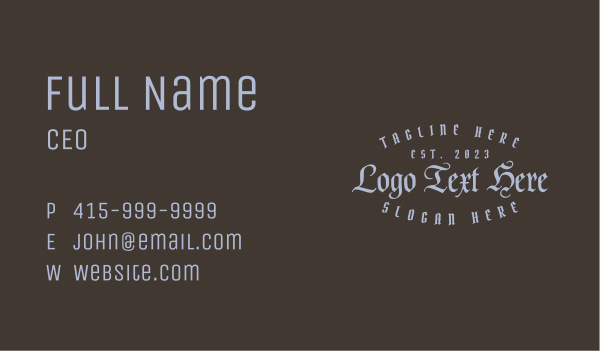 Retro Tattoo Wordmark Business Card Design Image Preview