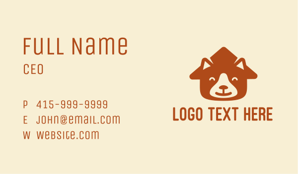 Brown Happy Dog Face House Business Card Design Image Preview