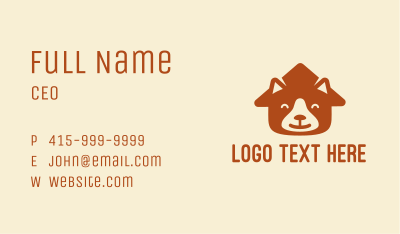 Brown Happy Dog Face House Business Card Image Preview