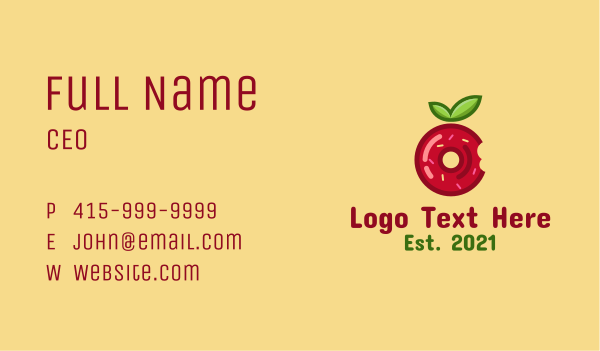 Apple Jelly Donut  Business Card Design Image Preview