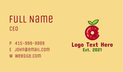 Apple Jelly Donut  Business Card Image Preview