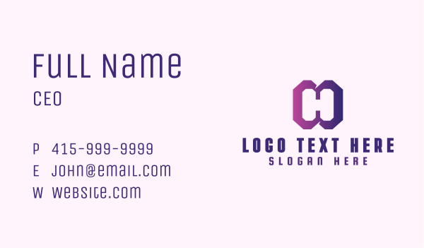 Gradient Letter H Business Card Design Image Preview