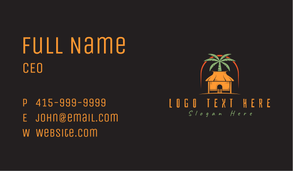 Tropical House Residence Business Card Design Image Preview