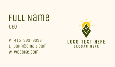 Farming Leaf Sun Business Card Image Preview