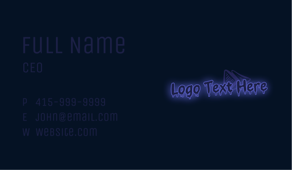 Neon Graffiti Wordmark Business Card Design Image Preview