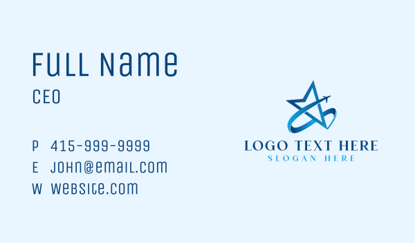 Star Plane Travel Business Card Design Image Preview