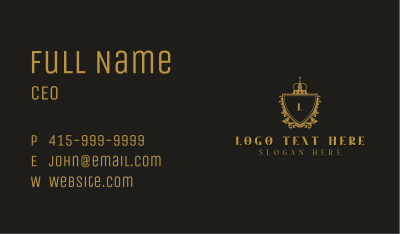 Royal Shield Crown Business Card Image Preview