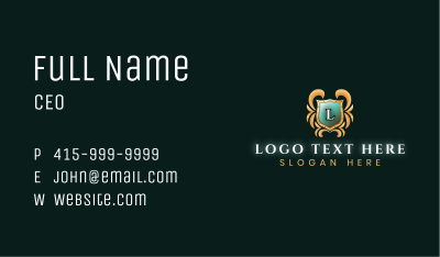 Elegant Royal Shield Business Card Image Preview