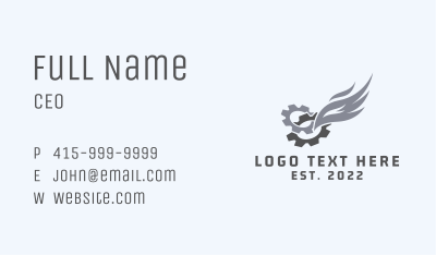 Industrial Gear Wings Business Card Image Preview