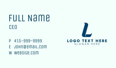 Generic Blue Letter L Business Card Image Preview