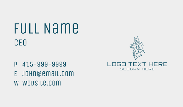 Mosaic Wolf Head Business Card Design Image Preview