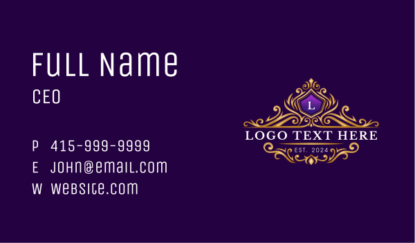 Crown Elegant Ornament Business Card Design Image Preview