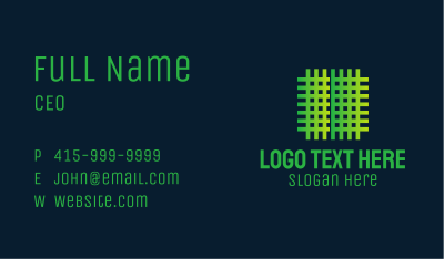 Green Fabric Weave Business Card