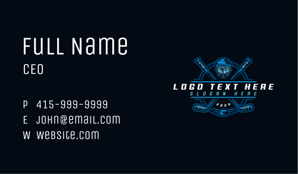 Hockey Sports Varsity Business Card Design Image Preview