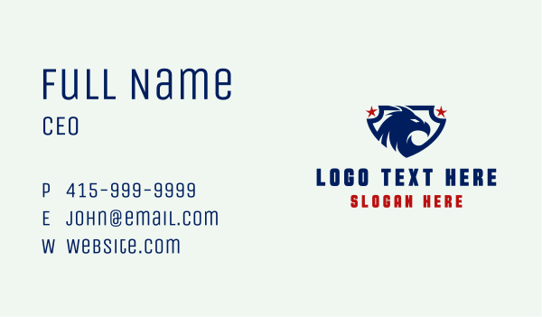 Eagle Patriot Shield Business Card Design Image Preview