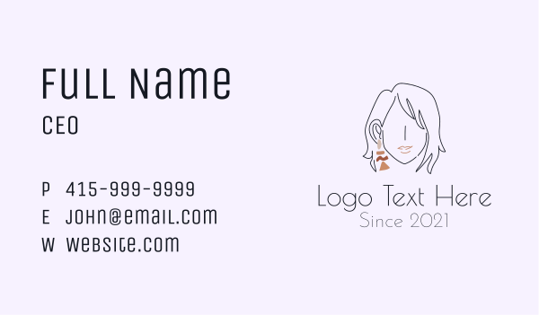 Elegant Lady Jewelry  Business Card Design Image Preview