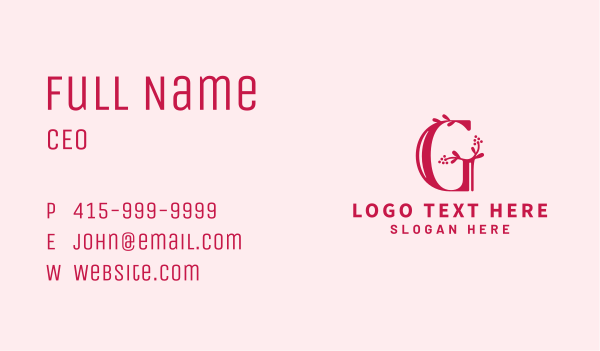 Floristry Letter G Business Card Design Image Preview
