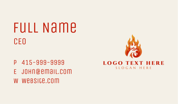 Burning Chicken Restaurant Business Card Design Image Preview