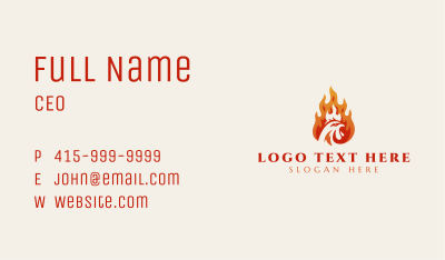 Burning Chicken Restaurant Business Card Image Preview