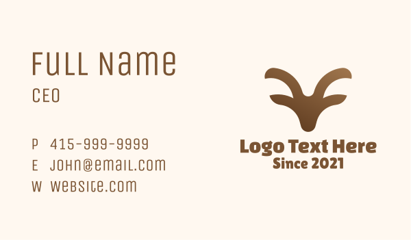 Brown Wild Ram Business Card Design Image Preview