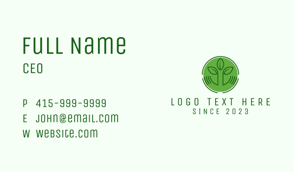 Green Hand Agriculture  Business Card Design Image Preview
