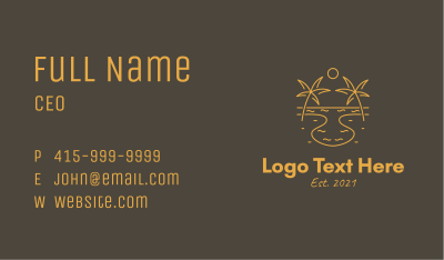 Tropical Lagoon Sunset Business Card Image Preview