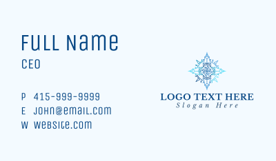 Blue Premium Compass Business Card Image Preview