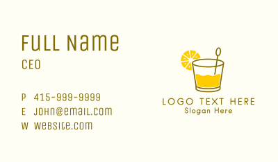Lemon Cocktail Drink Business Card