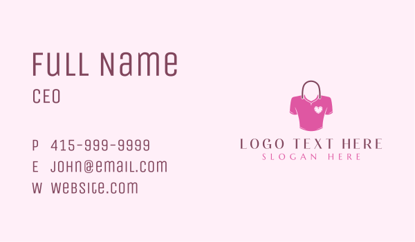 Heart Fashion Shirt Business Card Design Image Preview