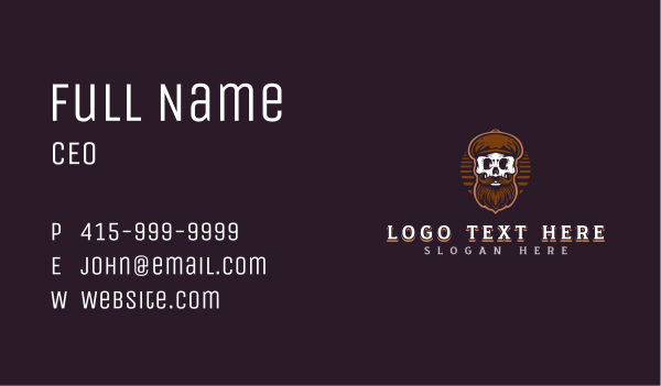 Beard Skull Hipster Business Card Design Image Preview