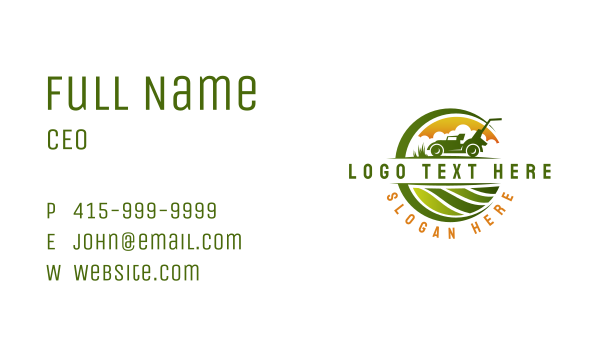 Landscaping Lawn Mower Business Card Design Image Preview