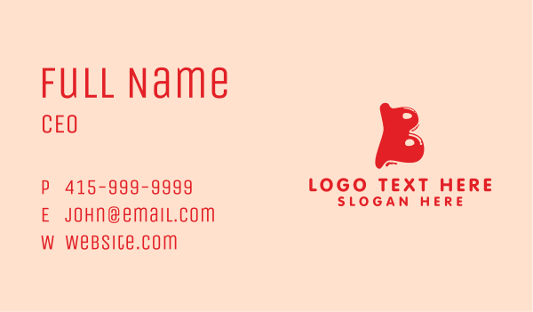 Liquid Soda Letter B Business Card Design Image Preview