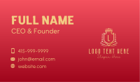 Golden Wreath Shield Lettermark Business Card Image Preview