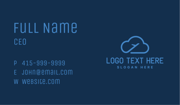 Cloud Airplane Transportation Business Card Design Image Preview
