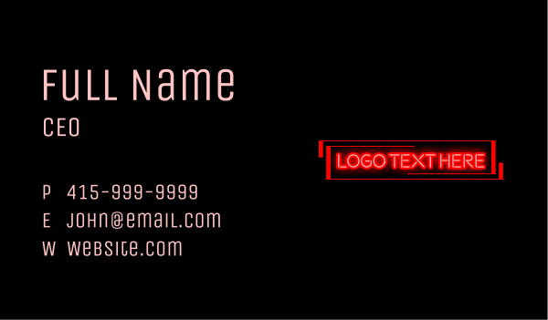 Red Neon Emblem  Business Card Design Image Preview