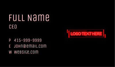 Red Neon Emblem  Business Card Image Preview