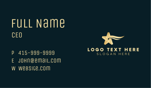 Gold Event Planner Star Business Card Design Image Preview