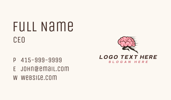 Fast Running Brain Business Card Design Image Preview