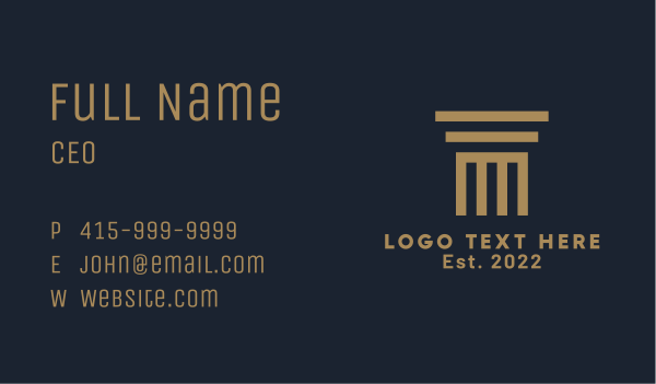 Greek Architecture Pillar Business Card Design Image Preview