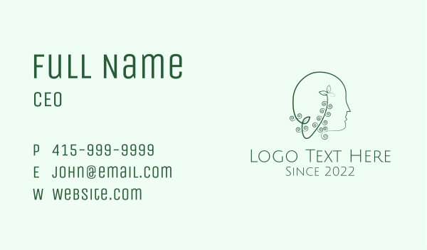 Organic Mental Health Therapy  Business Card Design Image Preview